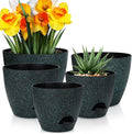Plant Pots 10/9/8/7.5/7 inch, Self Watering Planters by AFamilyofGardenLovers