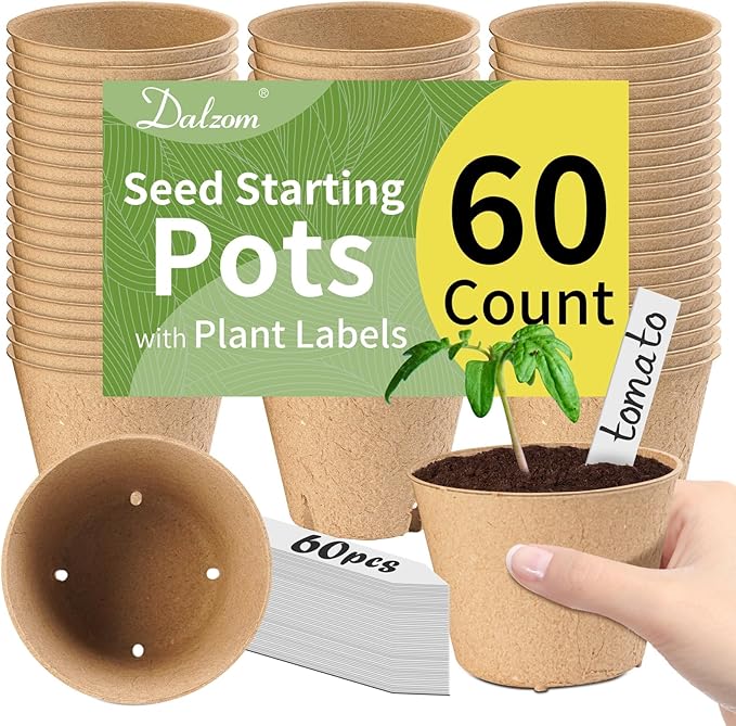 Dalzom® 60Pcs 4” Peat Pots by Dalzom