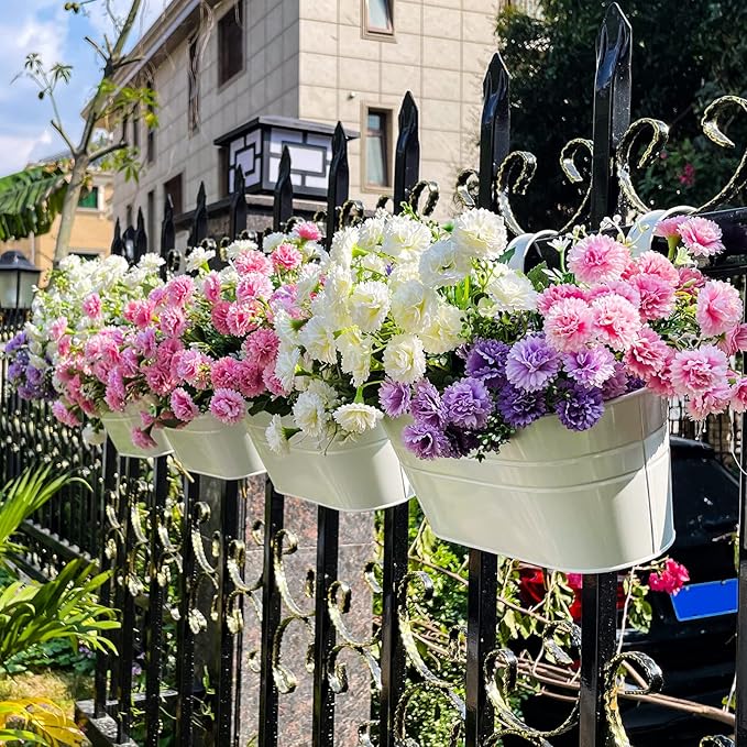 OGIMA 4pcs Hanging Flower Pots, Metal Iron Wall Planter Indoor/Outdoor - Image 6