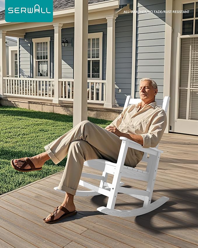 SERWALL Oversized Rocking Chair, Outdoor Rocking Chair - Image 2