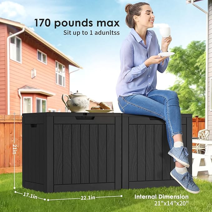 DRATO Deck Boxes, 30 Gallon Outdoor Storage Box - Image 6