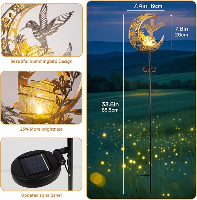 Solar Hummingbird Lights Outdoor Decor - Image 3