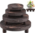 Wood Plant Stand Indoor Outdoor, 12/10/8/6" Round Wood Riser by Letyourd%C3%A9cormoreglamorous