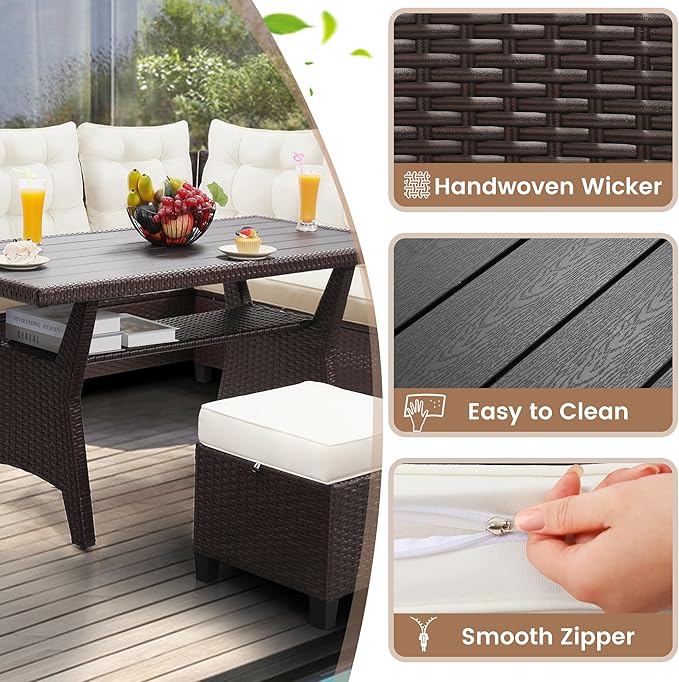 KROFEM6-Piece Patio Furniture Set, Outdoor Sectional Sofa - Image 3