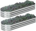 zizin 2 Pack Oval Galvanized Raised Garden Bed Kit 8x2x1ft Large Metal Planter by zizin