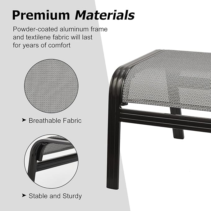 Patio Ottomans Outdoor Foot Rest Aluminum Patio Footstool Samll Seat Wicker - Image 4