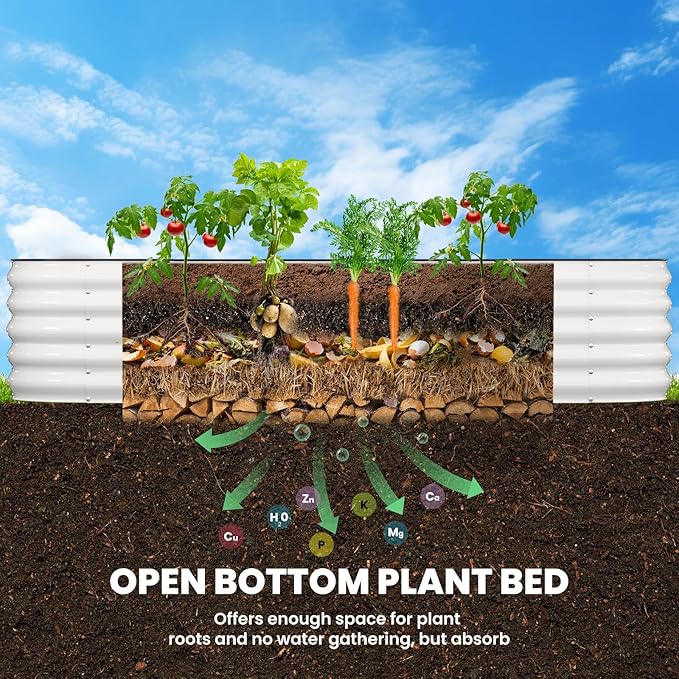 Galvanized Raised Garden Bed 8x2x1.5 FT, Oval Metal Raised Garden Bed Outdoor - Image 4