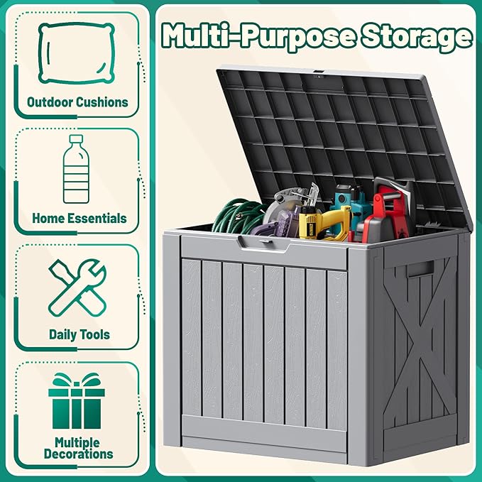Devoko 40 Gallon Deck Box Outdoor Storage Box Waterproof - Image 4