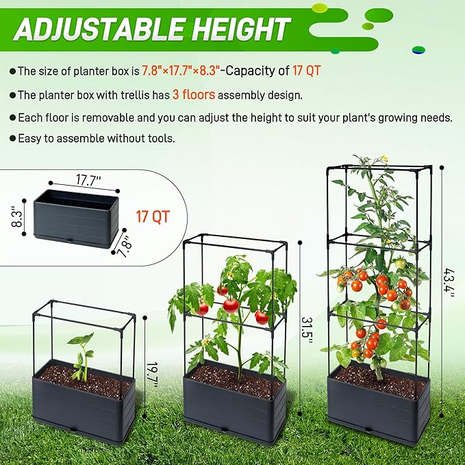 2 Packs Raised Garden Bed Tomato Planter Box - Image 3