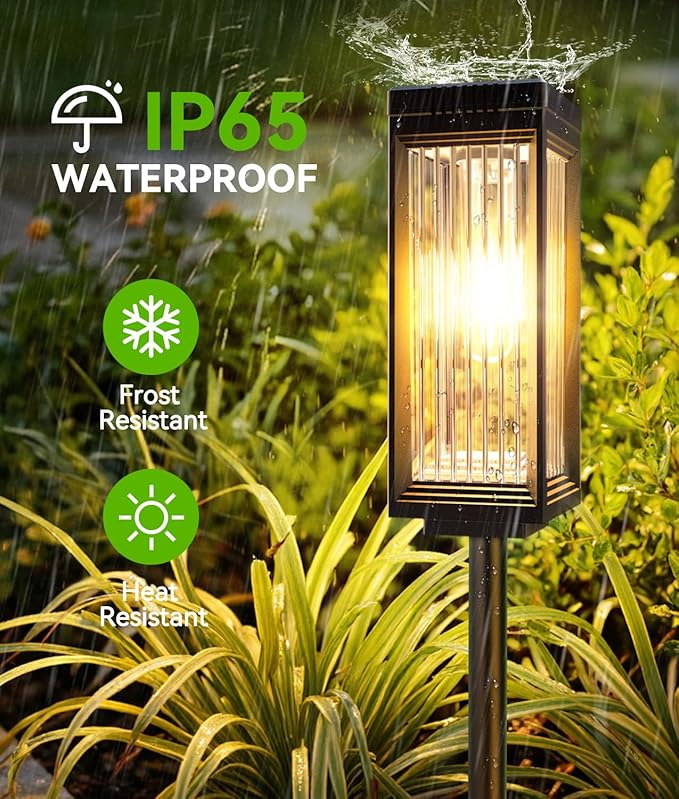 2 Pack Solar Pathway Lights Outdoor, Upgraded Solar Lights Outdoor Waterproof - Image 4