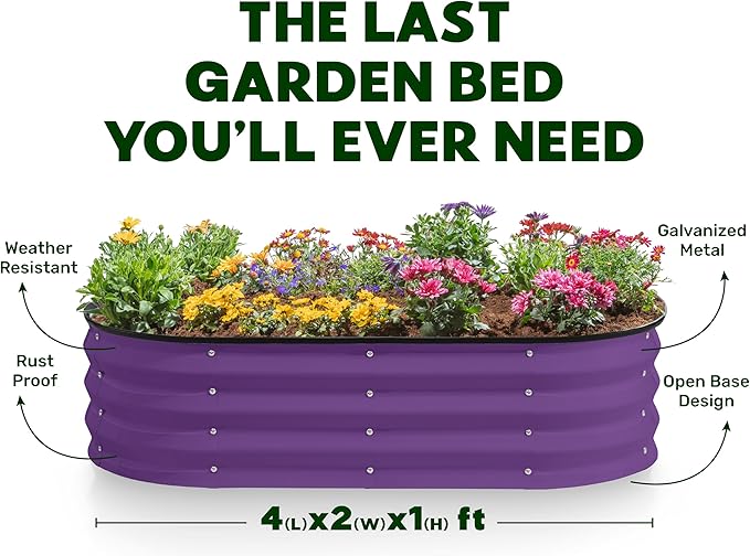 Plant & Plot Galvanized Raised Garden Beds Outdoor // 4×2×1 ft Planter Raised - Image 4