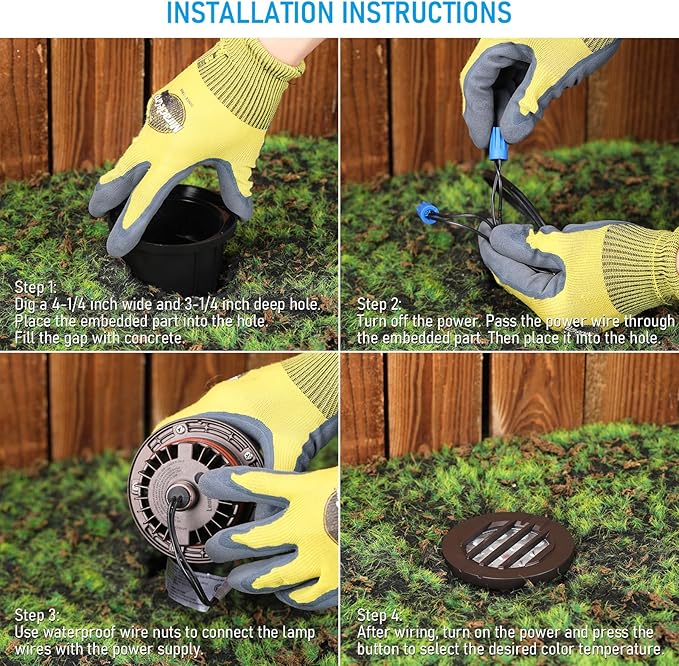 LEONLITE Dia. 4 Inch Well Lights Landscape LED In Ground, Grated Top, 5 Color - Image 8