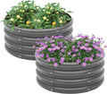 2-Pack 2x1ft Galvanized Raised Garden Bed, Outdoor Planter Bed, Metal Planter by Besebay