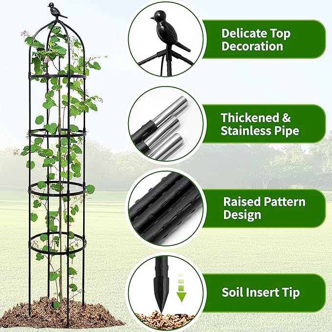 4-Pack 6FT Garden Obelisk Trellis - Image 3