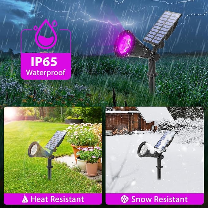 T-SUN LED Solar Spotlights, Waterproof Outdoor Security Landscape Lamps - Image 6