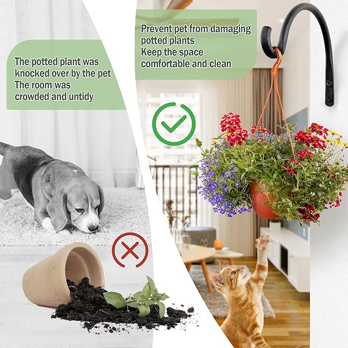 Qiang Ni Hanging Plant Bracket Hooks: 5.5 Inch Wall Plant Hook Planters and - Image 6