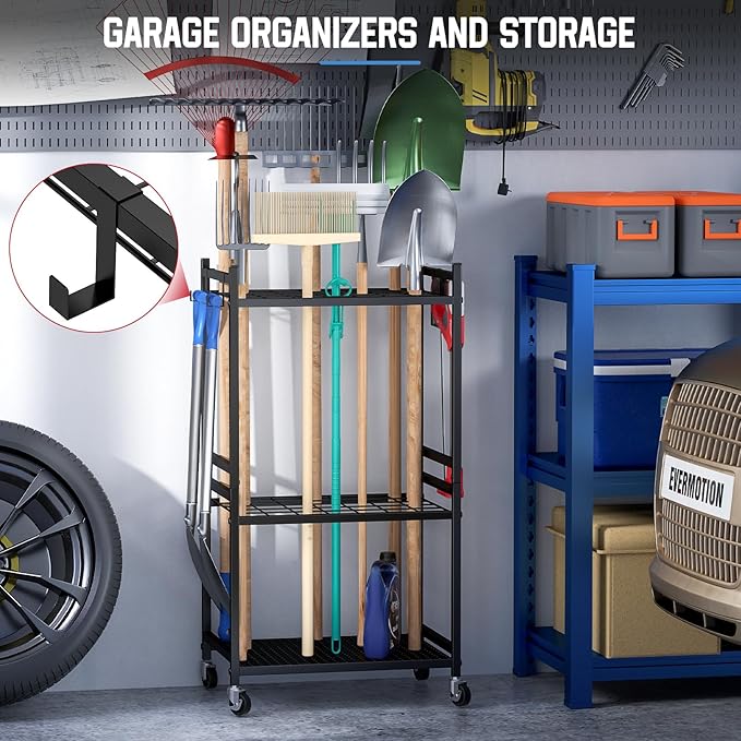 Garden Organizer With Wheels, Yard Tower Rack - Image 3