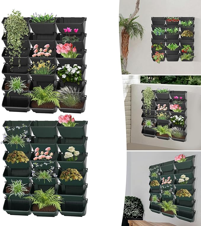 Hanging Vertical Wall Planter, 18 Pack Vertical Garden Planter, - Image 5