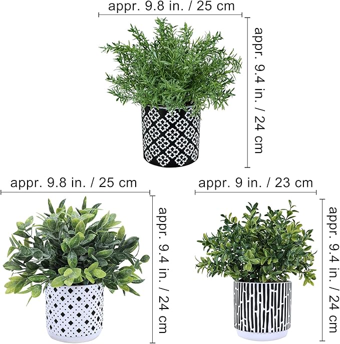 Winlyn 3-Pack Artificial Potted Plants - Image 4