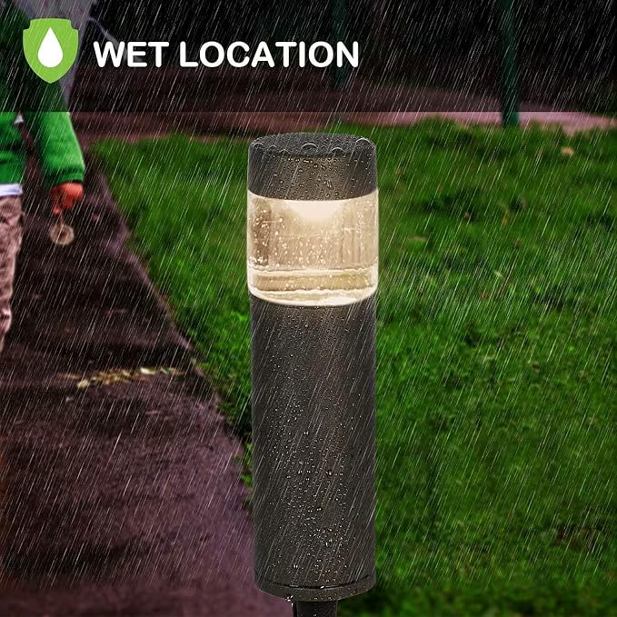 hykolity Low Voltage Landscape Lights, 3W 191LM 12V-24V LED Round Bollard Light - Image 5