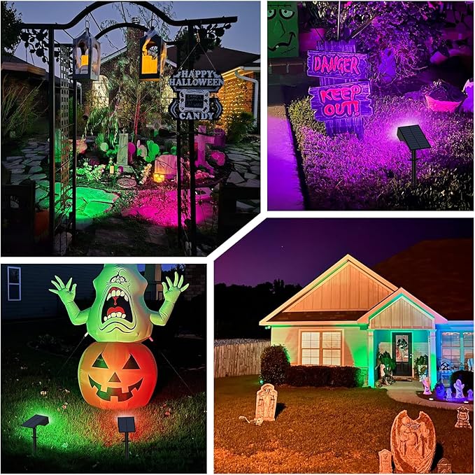 Solar Color Changing RGB Spot Lights Outdoor, 6 Pack/7 Lighting Modes - Image 2
