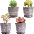 Gepege Succulent Pots, 4 Inch Small Indoor Ceramic Planter Pot by Gepege