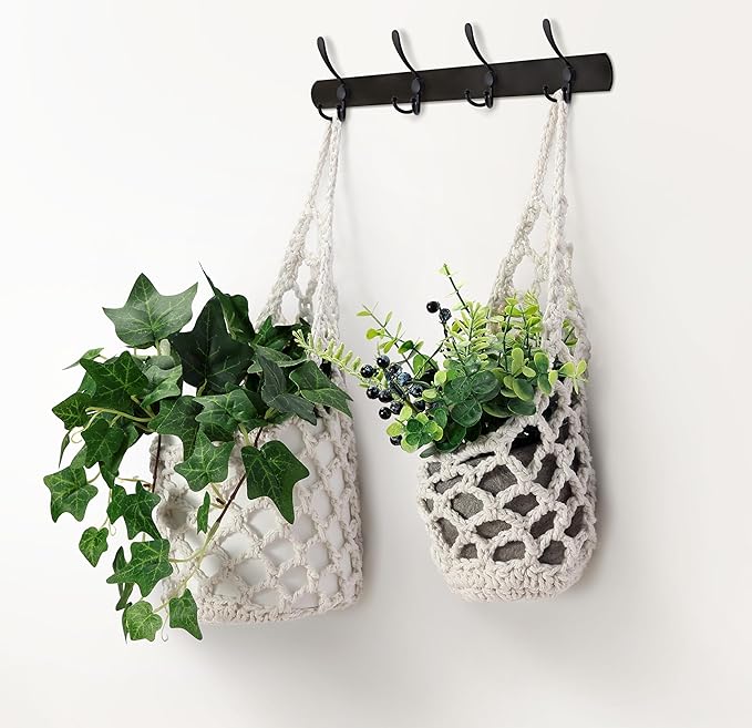 4 Packs Hanging Planters for Indoor Plants, Wall Plant Holder | Plant Hanger - Image 2