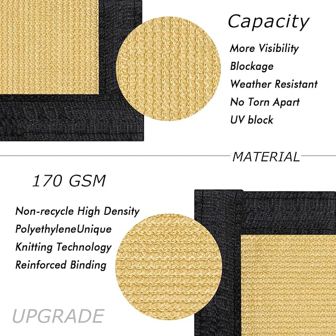 UPGRADE Privacy Fence Screen 4'x49' Sand Outdoor 90% Visibility Blockage 170 - Image 2