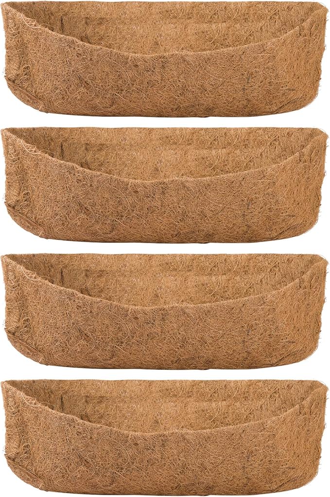 4 Pack Coco Liners for Window Planter Box - 24in 100% Natural Coconut Coir by ANPHSIN