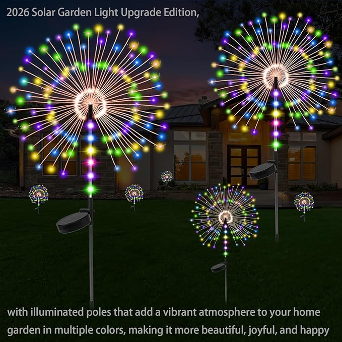Garden Decor Solar Lights Outdoor, 155LED 8 Lighting Modes Pole Light - Image 6