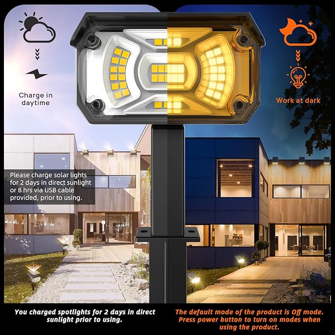 Solar Spot Lights Outdoor Landscape Lights, IP65 Outdoor Waterproof Spotlights - Image 5