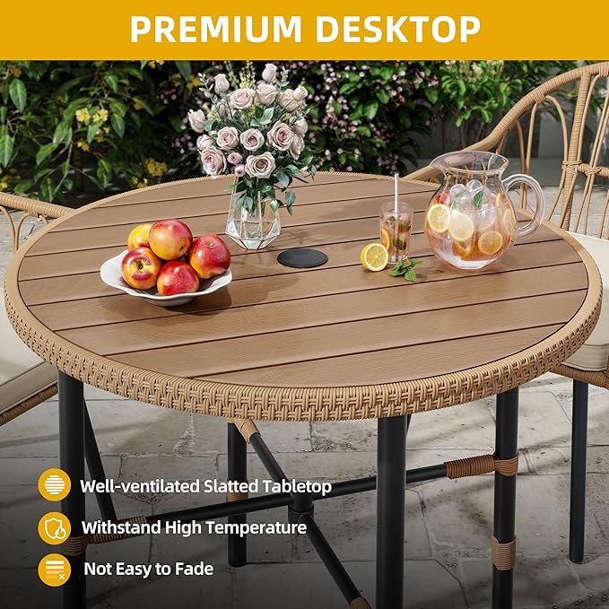 DWVO Outdoor Patio Dining Table Round - Image 4