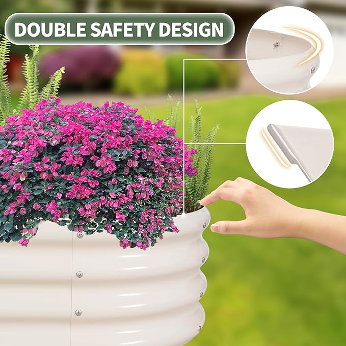 1MORE Galvanized Raised Garden Bed- Planter Garden Boxes Outdoor, Raised Beds - Image 3