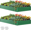 YITAHOME 8x4x1ft 2pcs Large Raised Garden Bed Kit, Galvanized Metal Planter Box by YITAHOME