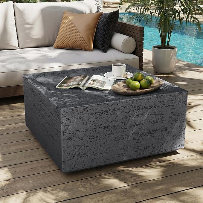 UPHA Outdoor Square Coffee Table, Small Modern Minimalist Accent Tables by UPHA