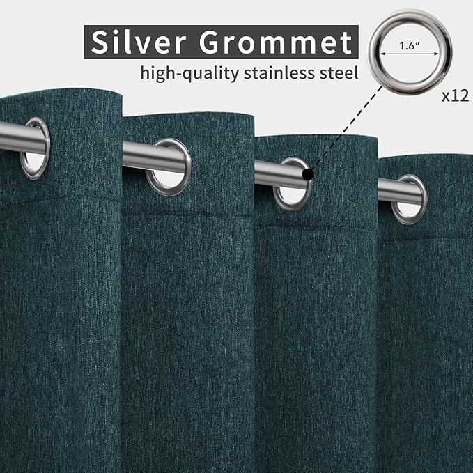 Easy-Going Linen Look Outdoor Curtains Waterproof Windproof Porch Curtains - Image 3