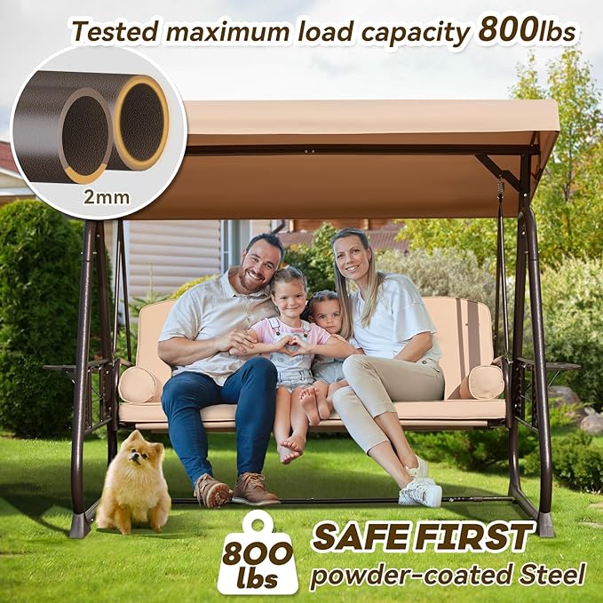 3 in 1 Outdoor Porch Swing - Image 2