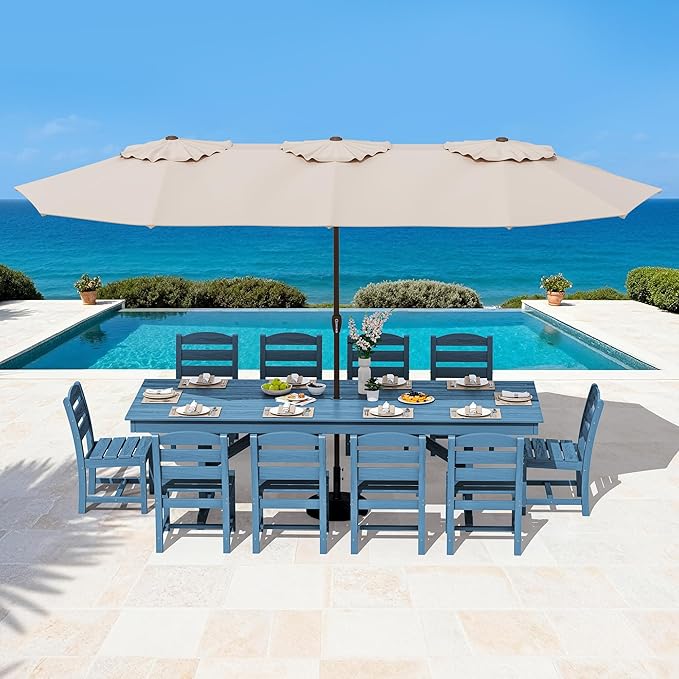 SERWALL Outdoor Dining Chairs Set of 4, All-Weather HDPE Patio Chair - Image 8