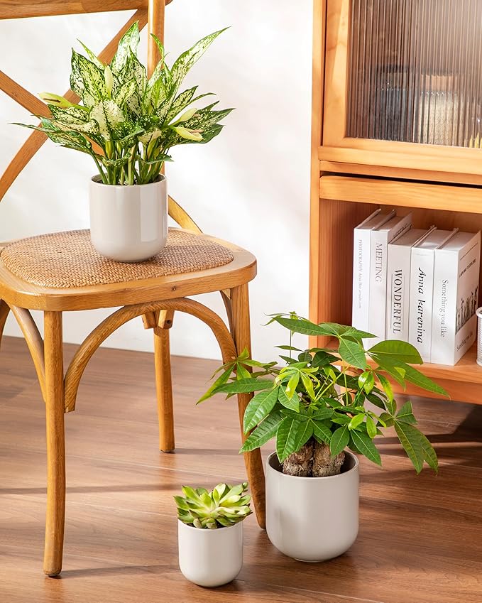 vancasso Ceramic Plant Pots, 4+5+6 inches, Planters - Image 7