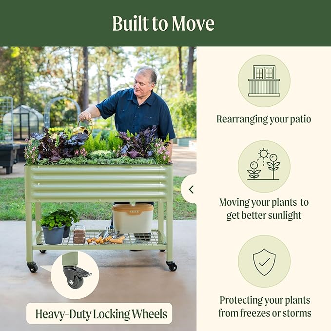 Rolling Elevated Raised Garden Bed-V Series, 700 Lbs Weight Capacity, Outdoor - Image 4