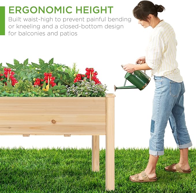 Best Choice Products 48 x 24 x 30 Inches Raised Garden Bed, Elevated Wood - Image 5