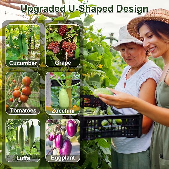 iGreely Cucumber Trellis for Raised Bed, U-Shape Garden Arch Metal Support for - Image 7
