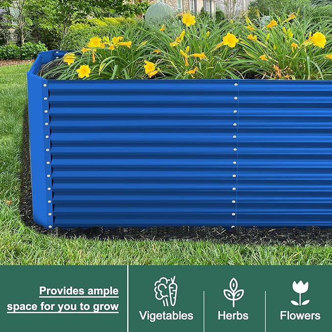 Land Guard 6x3x3ft Rectangular Galvanized Raised Garden Beds, Large-Capacity - Image 5
