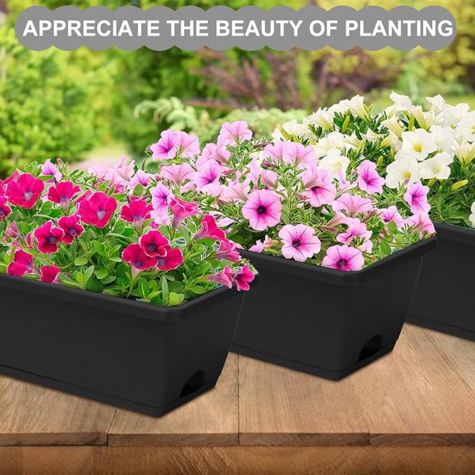 Window Box Planter, 6 Packs 17 Inches Rectangle Planters Box - Image 5