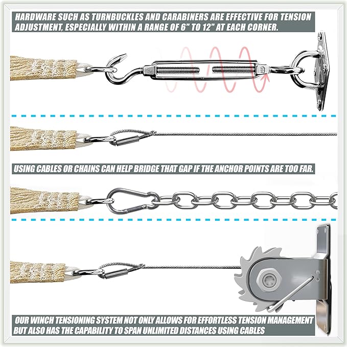 Amgo Custom Size 17' x 17' x 17' Black Triangle Sun Shade Sail UPF50+ AGTAPRT12 - Image 3