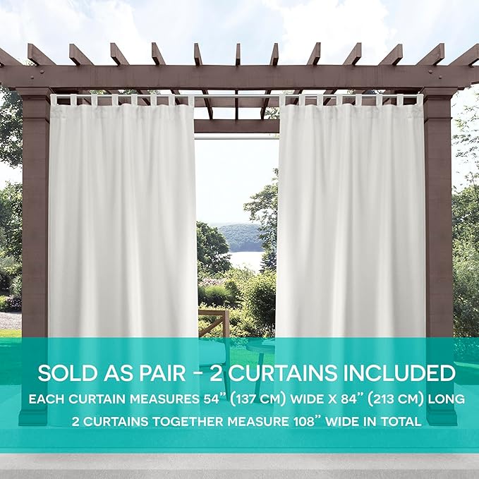Exclusive Home Cabana Solid Indoor/Outdoor Light Filtering Hook-and-Loop Tab - Image 6