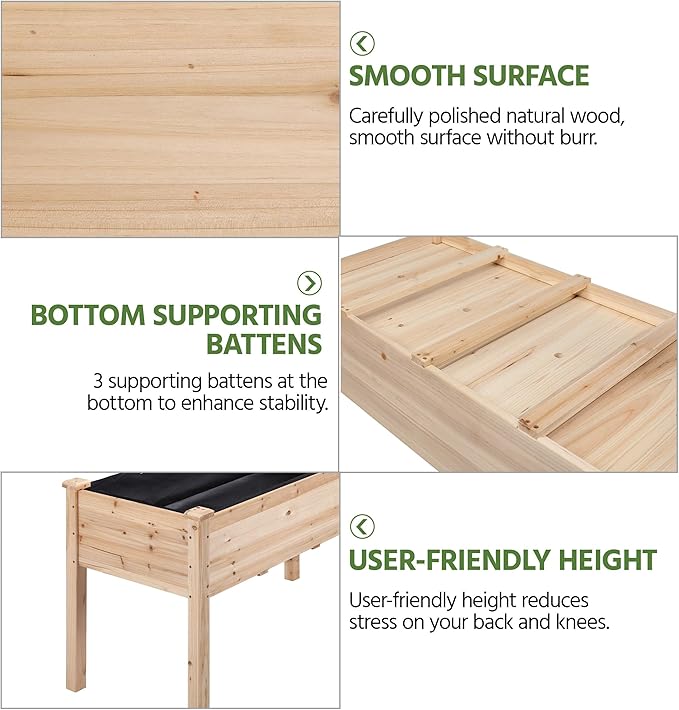 Yaheetech 2pcs Raised Garden Bed 48x24x30in Elevated Wooden Horticulture - Image 6