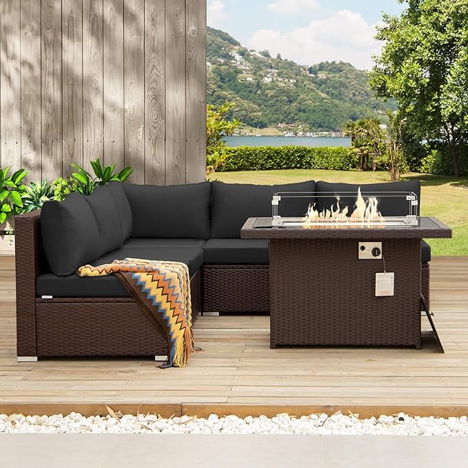 NICESOUL 6 Piece L Shape Outdoor Couch Set - Image 2
