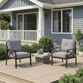 RoyalCraft 2 Pieces Outdoor Single Sofa, All-Weather Patio Metal Armchair by Bringyoubetterlife