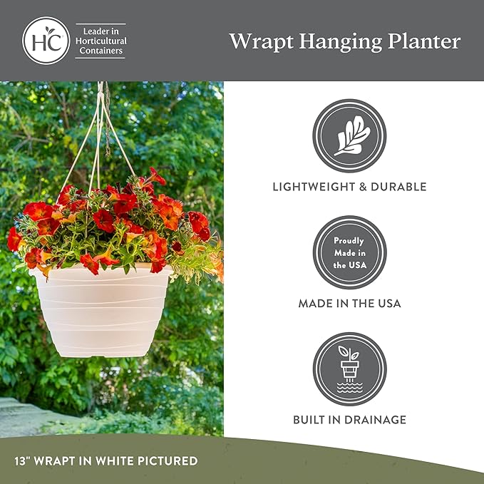 The HC Companies 13 Inch Wrapt Hanging Planters, Lightweight UV-Resistant - Image 4
